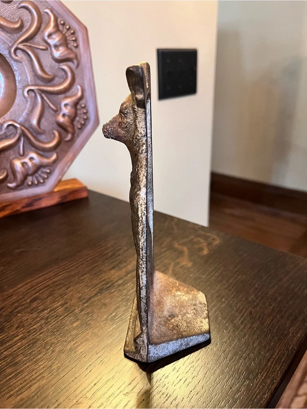 Vintage Cast Iron German Shepherd Dog Doorstop Figurine Antique Statue